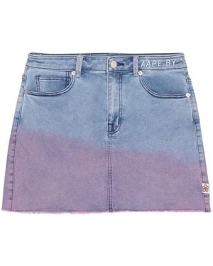 Aape By A Bathing Ape Two-Tone Fringed Mini Skirt - Purple