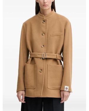 Bally Button Belted Coat - Natural