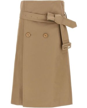 Vetements Cotton Midi Skirt - Natural