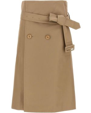 Vetements Cotton Midi Skirt - Natural