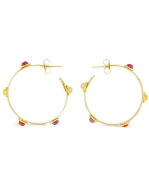 Sylvia Toledano Bianca Cabochon-Embellished Hoop Earrings - White