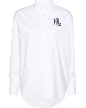 Ralph Lauren Logo-Embroidered Poplin Shirt - White