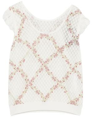 Twinset Jersey Con Estampado Floral - Blanco