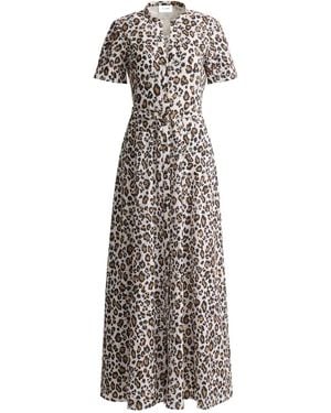 St. John Kleid mit Leoparden-Print - Braun