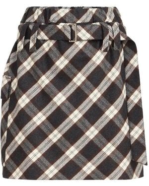 Brunello Cucinelli Minifalda A Cuadros Príncipe De Gales - Gris