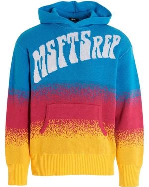 Msftsrep Intarsia-Knit Hooded Jumper - Blue