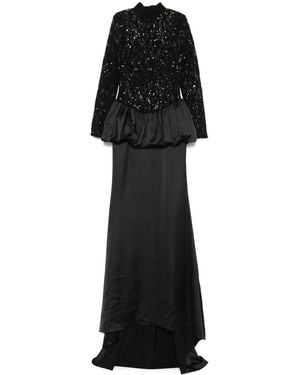 Nissa Robe aus Spitze mit Pailletten - Schwarz