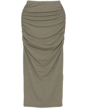 James Perse Ruched Midi Skirt - Green