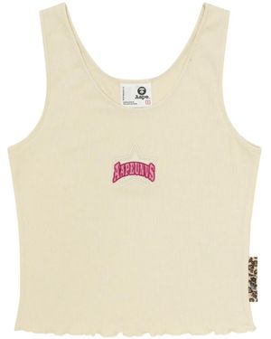 Aape By A Bathing Ape Top Met Logopatch - Naturel