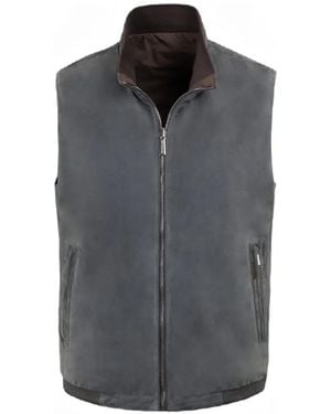Moorer Fioresi-Usk Reversible Gilet - Gray