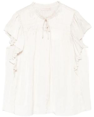 Ulla Johnson Agosta flutter-sleeve blouse - Blanco
