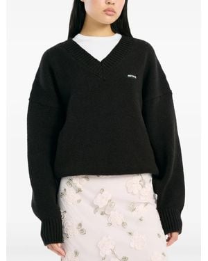 ROTATE BIRGER CHRISTENSEN Vネック セーター - ブラック