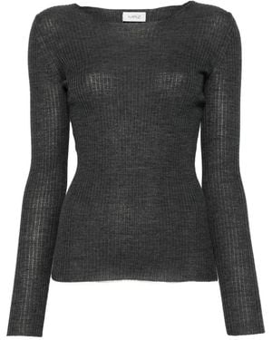 Mrz Geripptes Langarmshirt - Schwarz