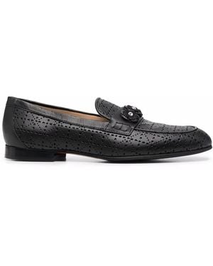 Baldinini Floral-Appliqué Mocassins - Black
