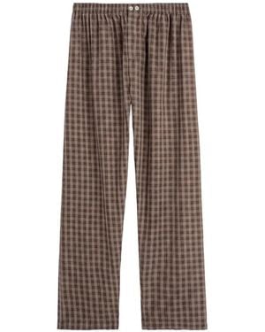 Tekla Pijama De Algodón A Cuadros - Marrón
