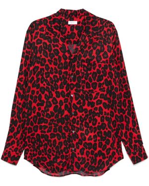 McQueen Leopard-Print Shirt - Red