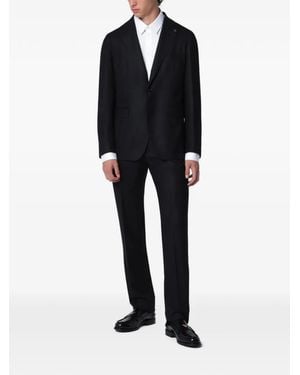 Tagliatore Single-Breasted Virgin-Wool Suit - Black