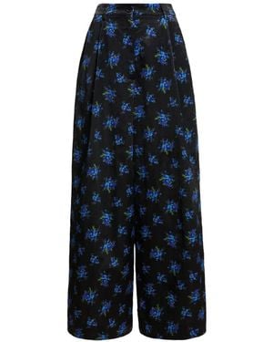 Essentiel Antwerp Karmen Floral-Print Palazzo Trousers - Blue