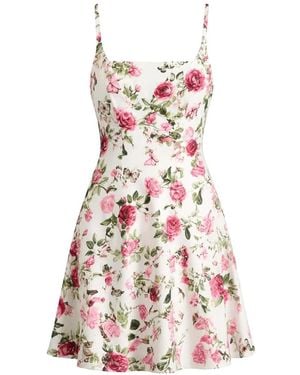 Alice + Olivia Julia Mini Floral-Print Dress - White
