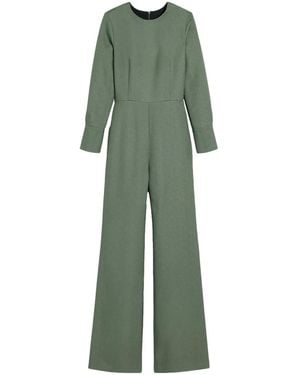 Ami Paris Long-Sleeve Crepe Jumpsuit - Green