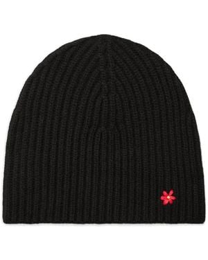 Tory Burch Gerippte Beanie Mit Blumendetail - Schwarz
