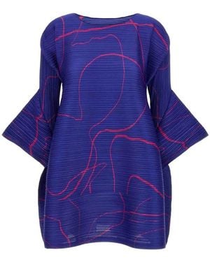 Pleats Please Issey Miyake Pleated Top - Blue