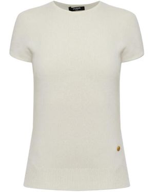 Balmain Pullover Mit Logo-Verzierung - Weiß