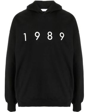 1989 STUDIO Logo-Print Cotton Hoodie - Black