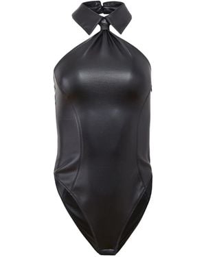 Fleur du Mal Harley Classic-Collar Bodysuit - Black