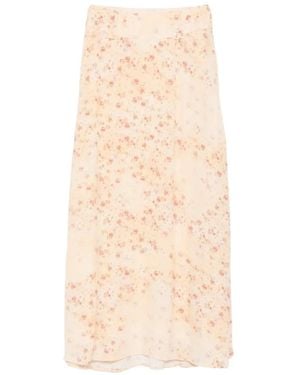 Ba&sh Nattalina Floral-Print Midi Skirt - White