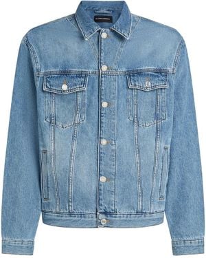 KARL LAGERFELD Logo-Print Denim Jacket - Blue