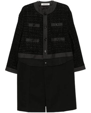 Undercover Wool-Blend Tweed Coat - Black