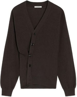 Lemaire Gedraaid Vest Met V-Hals - Zwart