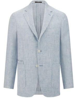 BOGGI Mélange-Effect Blazer - Blue