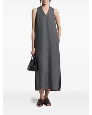 Peserico V-Neck Asymmetric Dress - Blue