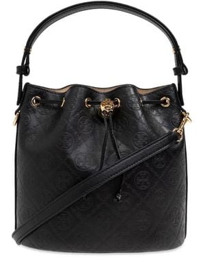Tory Burch ロゴ バケットバッグ - ブラック