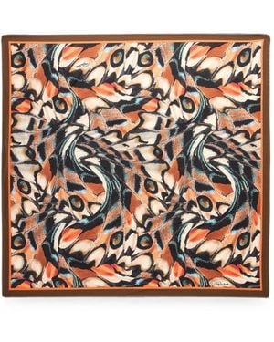 Roberto Cavalli Butterfly-Print Square Scarf - Orange