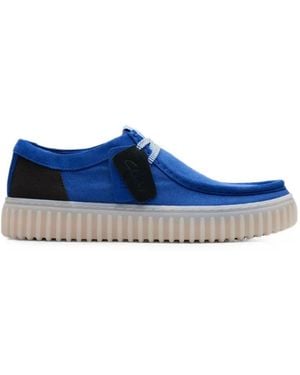 Clarks Torhill Lo Lace-Up Derby Shoes - Blue