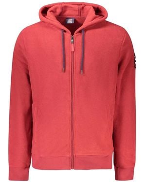 Norway 1963 Fleece-Texture Logo-Patch Hoodie - Red