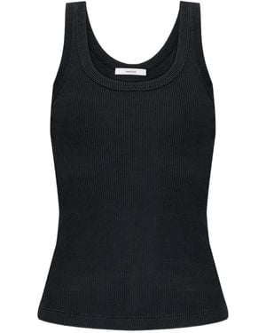 Haikure Gem Ribbed-Knit Tank Top - Black