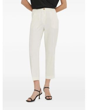 Sisley Pantalon De Tailleur À Taille Élastique - White