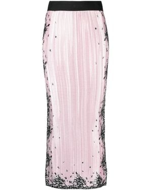 MSGM Sequin-Design Pencil Skirt - Pink