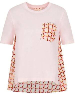 Marni Printed Pocket Back T-Shirt - Pink