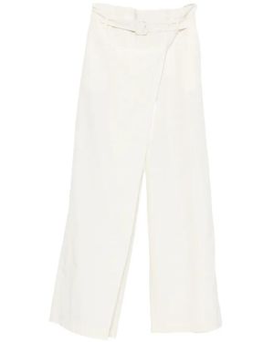 Viktoria Chan Sataya Belted Wrap-Style Pants - White