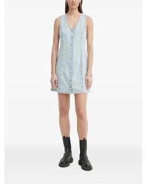Levi's Button-Up Sleeveless Mini Dress - White