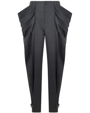 Alberta Ferretti Draped-Pocket Buckled-Cuff Trousers - Black