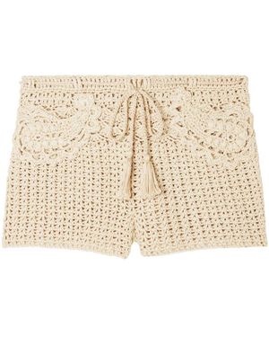Alanui Conch Shell Woven Cotton Shorts - Natural
