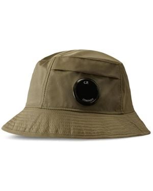C.P. Company Logo-Patch Bucket Hat - Green