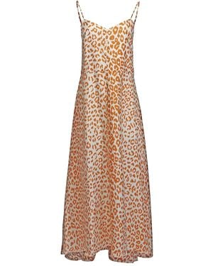 La Prestic Ouiston Animal-Print Strap Dress - Natural