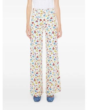 Mother Floral-Detail Pants - White